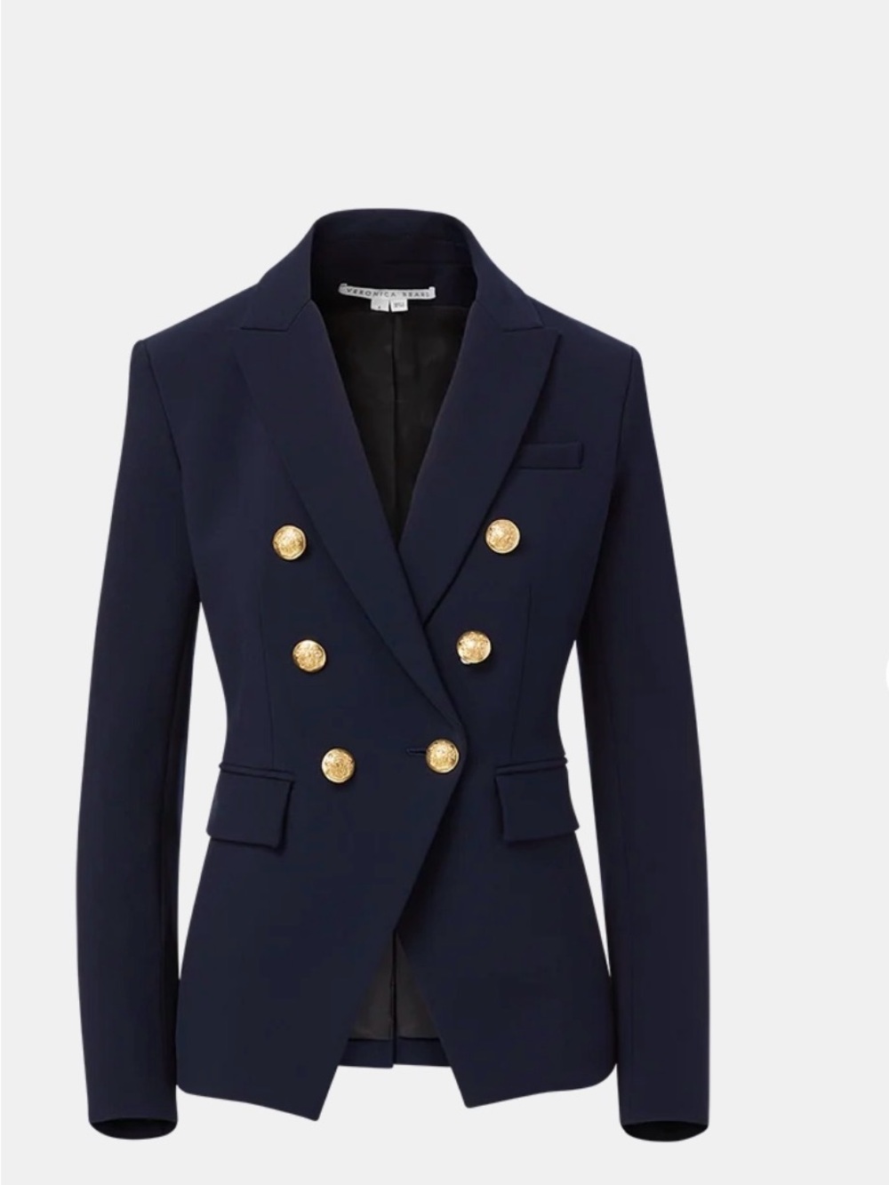 Veronica Beard Miller Dickey Jacket
Navy Double-Breasted Blazer with Gold Button
